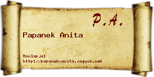 Papanek Anita névjegykártya